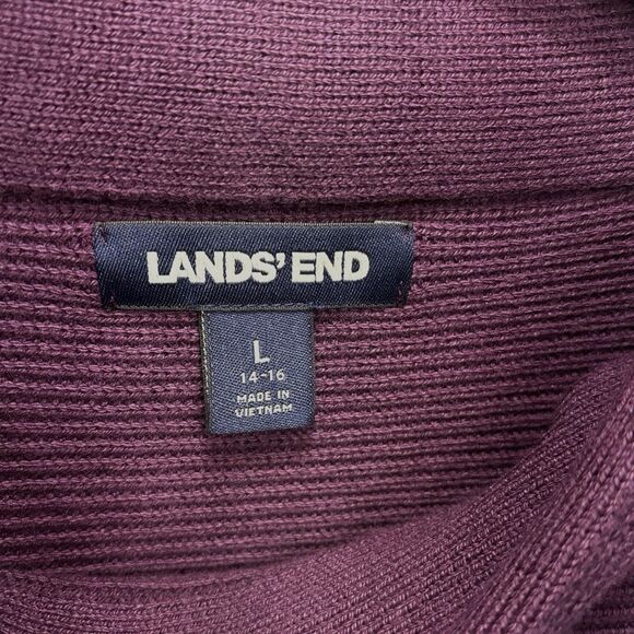Lands’ End Ribbed Mock-Neck Dolman Pullover Sweater Plum Burgundy Womens L 14-16 - Picture 4 of 8
